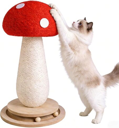 Wine Bottle Cat Scratching Post, Large 23.6-Inch Modern Cat Furniture with Sisal Rope & Hanging Ball, Interactive and Sturdy Scratching Tower for Indoor Cats in Saudi Arabia
