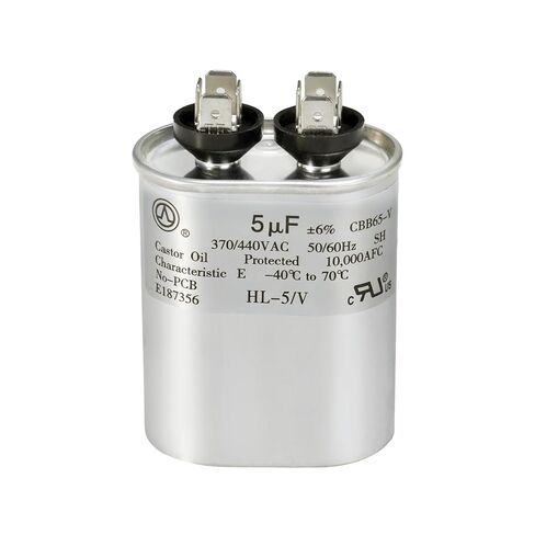 مكثف AC 45+5 UF 45/5 MFD ± 6 ٪ 370V/440VAC CBB65 مكثف بدء تشغيل دائري مزدوج لمكيف المضخة الحرارية ， عشر سنوات من التغطية in Kuwait