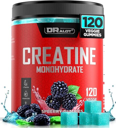 99.99% Creatine Monohydrate Flavored Gummies, 5X Energy & Muscle Support Pre-Workout Complex Creatine for Women & Men with 5000mg Flavored Creatine, L-Taurine, B12, Mg & K, Strawberry, 90 Count in Saudi Arabia