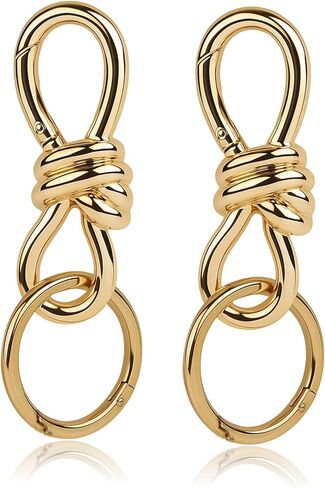 2Pcs Twist Knot Clasp Bag Charm Keychains,D-Ring Keychain Heavy Duty Spring Snap Hook Fashion Accessory for Purse Backpack Ornament in Saudi Arabia