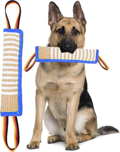Clysoru Dog Tug Toy Tough Jute Bite Pillow Lasting Training Equipment Puppy to Large Dogs Interactive for Large and Small in Kuwait