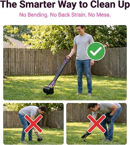 Poop Scooper for Dogs with 300 Bags & Dispenser - 32" Long Handle Heavy Duty Dog Poop Scooper - Portable Waste Jaw Rake for Grass & Gravel - No Bending Pet Waste Remover in Saudi Arabia