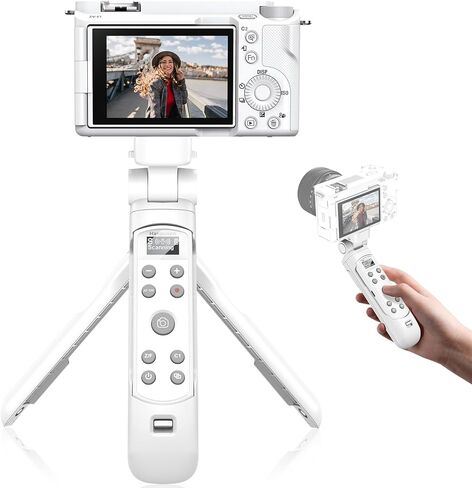 Hanpusen Tripod لكاميرا Sony ، قبضة إطلاق النار اللاسلكية مع إصدار مصراع-حامل ثلاثي القوائم مع جهاز تحكم عن بعد قابل لإعادة الشحن لـ ZV-E10/ZV-1/ZV-1F/A6400/A6700/A6100/A7 IV/RX0 II/FX3 ، استبدال GP-VPT2BT in Kuwait