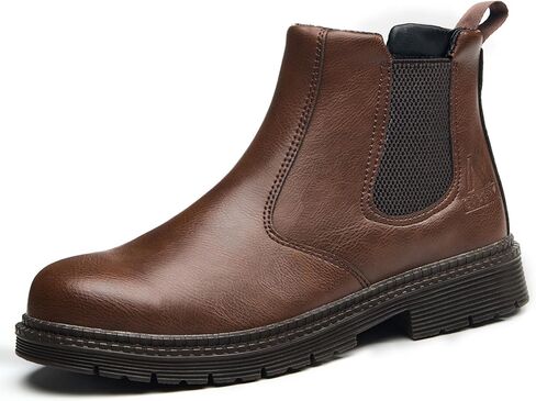 Unisex-Adults Steel Toe Chelsea Boots, Men's Industrial Construction Shoes, Waterproof, Lightweight, Comfortable, Non-slip Safety Boots in Saudi Arabia