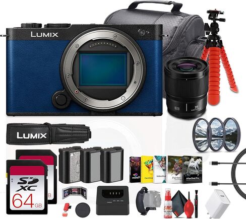 Panasonic Lumix S9 Mirrorless Camera in White (DC-S9GD-W) Bundle Including: Panasonic S 35mm f/1.8 Lens, 2X 64 GB Memory Card, 2X Rechargeable Battery, 3-Piece Filter Kit, Battery Charger, More in Saudi Arabia