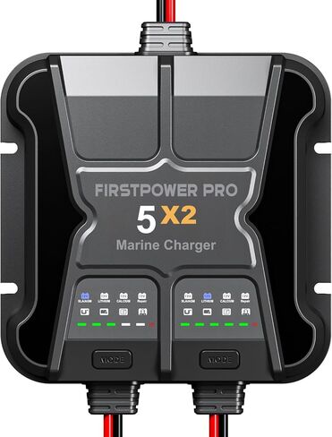 Marine Battery Charger 5X1: 1-Bank, 5A Onboard Battery Charger - 5A Per Bank, 12V Waterproof Boat Batter Charger for SLA/AGM, Lithium, Calcium - Charged 24/7 in Saudi Arabia