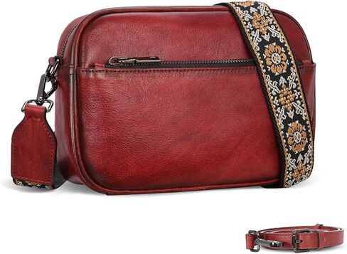 حقائب كروس جلدية للنساء من Iswee، حقيبة كتف كلاسيكية، حقيبة صغيرة، محفظة بسحاب مع حزام قابل للتعديل in Kuwait