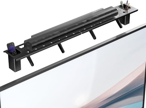 WALI Sound Bar Mount Bracket for Mounting Above or Under TV, Fits 32 to 70 inch TVs, 33 lbs. Weight Capacity (SBR201), Black in Kuwait