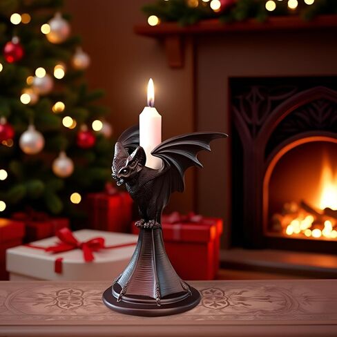 Halloween Decor Gothic Candleholder Owl Candle Holder, Black Candlestick Holder Resin Ornament, Home Tabletop Decoration, Christmas Decor, Party Favors (owl) in Kuwait