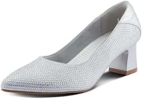 حذاء نسائي من PATRIZIA بكعب سينا ​​بلوك مع صورة ظلية مدببة عند الأصابع، وكريستالات لامعة، وملاءمة مريحة in Saudi Arabia