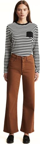 بنطال Alena نسائي عالي الارتفاع من Mavi Jeans - جينز مطاطي عالي الخصر للعمل والارتداء اليومي، مقاس مريح للساق. in Kuwait