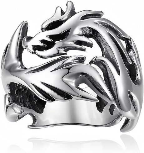 خاتم الخنصر المفتوح للرجال من Divine Hand Signet Band - مجوهرات فنية الكتاب المقدس مستوحاة من عصر النهضة، قطعة فضية عتيقة، إكسسوار الإيمان المسيحي in Kuwait