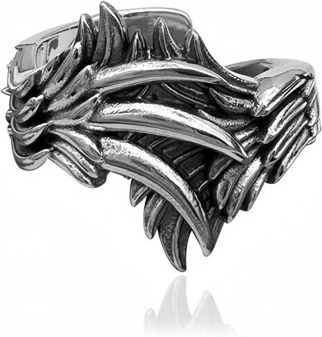خاتم الخنصر المفتوح للرجال من Divine Hand Signet Band - مجوهرات فنية الكتاب المقدس مستوحاة من عصر النهضة، قطعة فضية عتيقة، إكسسوار الإيمان المسيحي in Kuwait