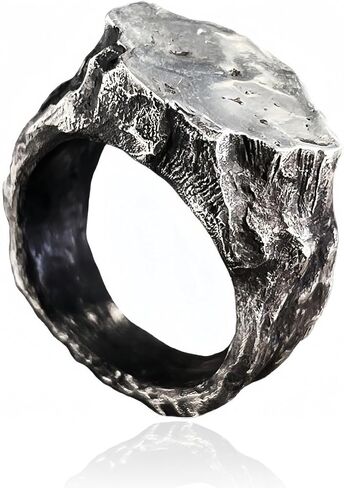 خاتم الخنصر المفتوح للرجال من Divine Hand Signet Band - مجوهرات فنية الكتاب المقدس مستوحاة من عصر النهضة، قطعة فضية عتيقة، إكسسوار الإيمان المسيحي in Kuwait