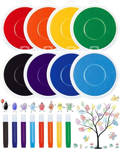 FIVEIZERO 16 Colors Ink Pad Set for Stamps, 1.58"Professional Craft Ink Pads for Paper, Wood, Fabric, Large Ink Pad Stamps for DIY, Scrapbook, Card Making, Art Supplies in Kuwait
