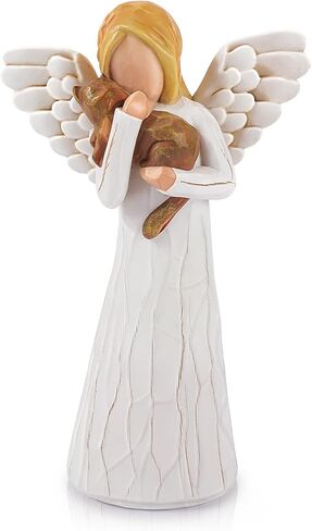 Dogs Memorial Gift for Loss of Dog, Pet Memorial Gifts for Dogs, Pet Loss Sympathy Gifts, Angel and Dog Figure, Pet Remembrance Figure, Angel Sculpted Hand-Painted Statue in Kuwait