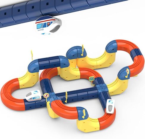 Electric Train Set with 3D Magic Flexible Race Tracks for Kids, Race Car Track Easy to Detach and Store Dinosaur Toys for 3 4 5 6 7 8 Years Old Boys Girls in Kuwait