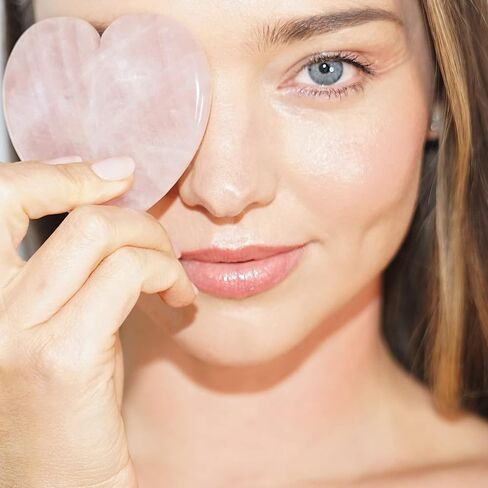 KORA Organics Rose Quartz Heart Facial Sculptor| Depuffing & Lifting Gua Sha | Sculpt & Tone in Saudi Arabia