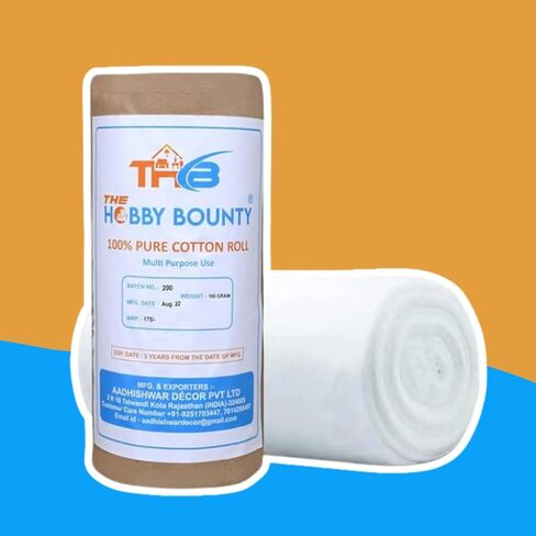 لفة القطن النقي لفة القطن المحفوظ لفة لفة ناعمة ومكياج القطن الامتصاص في سهلة للدموع واستخدام لفة لفة القطن الأبيض للمشاريع الفنية ، الحرف (200 جرام) in Kuwait