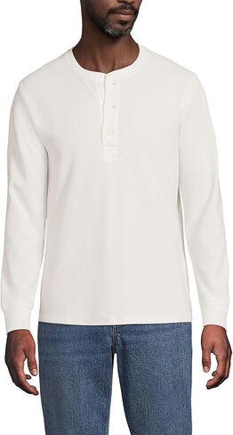 Lands' End Men's Long Sleeve Thermal Waffle Henley in Saudi Arabia