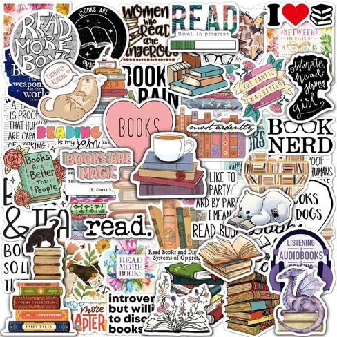 100 قطعة من ملصقات الكتب لـ Kindle، ملصقات قراءة Bookish Kindle للكتب وزجاجات المياه وأجهزة الكمبيوتر المحمولة وملصقات محبي الكتب والهدايا للأطفال والمراهقين والبالغين (قراءة a&b، 100 قطعة) in Kuwait
