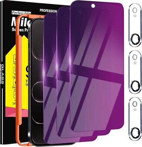 Milomdoi [9 في 1] لواقي شاشة Samsung Galaxy Z Flip 5، 3 عبوات من أفلام الشاشة الداخلية المرنة + 3 عبوات من واقي الشاشة الخلفي من الزجاج المقسى + 3 عبوات من واقي الكاميرا مع إطار سهل التركيب in Kuwait