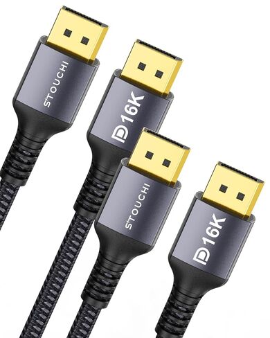 Stouchi DisplayPort 2.1 Cable (VESA Certified) 3.3FT, 80Gbps [16K@120Hz / 8K@240Hz / 4K@540Hz], HDR, HDCP, DSC 1.2a, FreeSync, G-Sync, DP Cable for Gaming Monitor, RTX 5090,RX 9070,RTX 6000 Ada in Saudi Arabia
