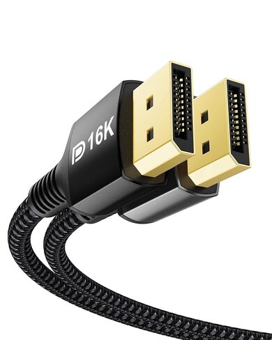 Stouchi DisplayPort 2.1 Cable (VESA Certified) 3.3FT, 80Gbps [16K@120Hz / 8K@240Hz / 4K@540Hz], HDR, HDCP, DSC 1.2a, FreeSync, G-Sync, DP Cable for Gaming Monitor, RTX 5090,RX 9070,RTX 6000 Ada in Saudi Arabia