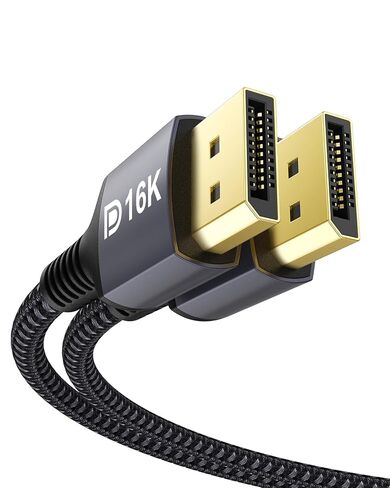 Stouchi DisplayPort 2.1 Cable (VESA Certified) 3.3FT, 80Gbps [16K@120Hz / 8K@240Hz / 4K@540Hz], HDR, HDCP, DSC 1.2a, FreeSync, G-Sync, DP Cable for Gaming Monitor, RTX 5090,RX 9070,RTX 6000 Ada in Saudi Arabia