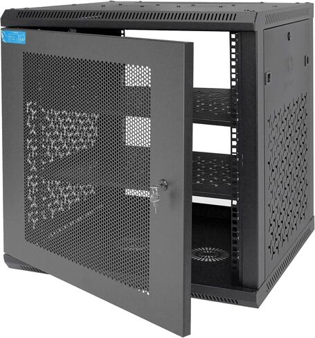 6U Wall Mount Server Cabinet مع باب أمامي قابل للقفل ، مراوح تبريد ، ألواح جانبية قابلة للإزالة - عمق 45 سم ، رف شبكات 19 بوصة بما في ذلك رف رف كامل الحجم لمعدات تكنولوجيا المعلومات in Kuwait