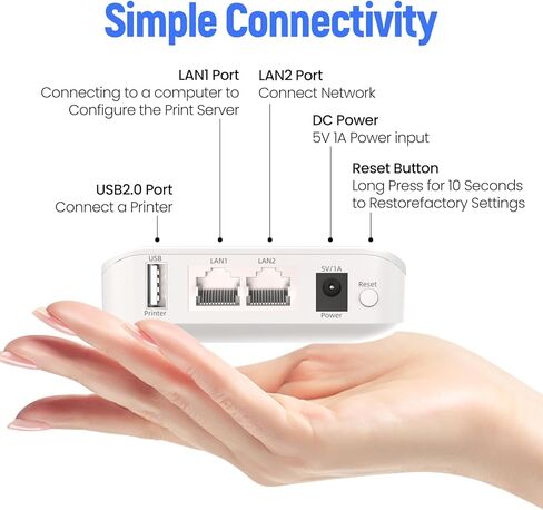 Printer Sharing Server, Wireless USB Print Server for Windows/Mac/Linux,Support Inkjet and Laser Printers, Model LP-N110W in Saudi Arabia
