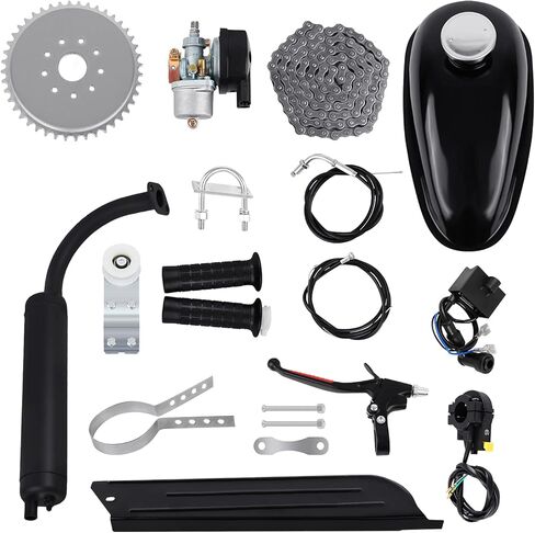 Sange 2 السكتة الدماغية دواسة دورة البنزين محرك الغاز تحويل عدة محرك تبريد الهواء بمحرك للدراجة الآلية (100cc فضي) in Kuwait