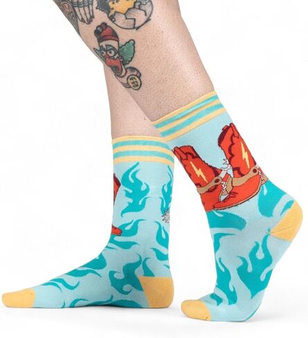 FootClothes Y'allternative Weird Western Crew Socks Adult Unisex OSFM in Saudi Arabia