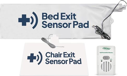 SMART CARGEVIVER® SPER و CARCH EXIT SYSTER من أجل الوقاية من الخريف/التجول - تعرف متى يستيقظون! يتضمن شاشة مع وسادة مستشعر السرير 10 بوصة × 30 بوصة و 10 بوصات × 15 بوصة مستشعر كرسي in Kuwait