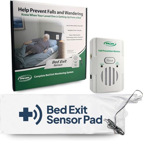 Smart Caregiver® Bed and Chair Exit Alarm System for Fall/Wandering Prevention – Know When They get up! Includes Monitor with 10in x 30in Bed Sensor Pad and 10in x 15in Chair Sensor Pad in Saudi Arabia