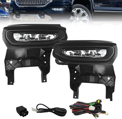 مجموعة مصابيح الضباب LED متوافقة مع 2022 2023 2024 GMC Sierra 1500 مجموعة مصابيح المصد الأمامي مع تسخير الأسلاك in Kuwait