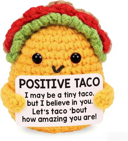 Positive Crochet Animals, Positive Potato Christmas Birthday Gifts for Women Men Office Desk Decor Best Friends, 1PCS Emotional Support Crochet (Taco-1pcs) in Saudi Arabia