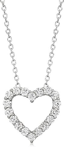 Ross-Simons 0.50 ct. t.w. Lab-Grown Diamond Heart Pendant Necklace in Sterling Silver in Saudi Arabia