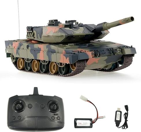 1:24 USA M1A2 Abrams RC Tank، Henglong 2.4Ghz خزان التحكم عن بعد للبالغين لعبة مجسمة (النسخة الأصلية) in Kuwait
