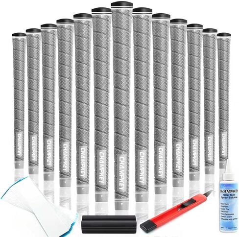 CHAMPKEY X-WEAVE Rubber Golf Grips 13 Pack with Full Repair Kits - Medium Lower Hand Golf Club Grips - Enhanced Grip and Traction Golf Grips for Men and Women in Saudi Arabia