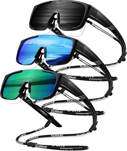 Fit Over Glasses Sunglasses for Men Polarized Sun Glasses Sports Wrap for Driving Cycling Running UV400 Protection in Kuwait