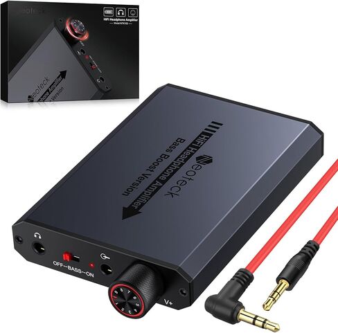Neoteck 3.5mm سماعة سماعة أمبير مع Bass Boost Portable HIFI سماعة رأس HIFI ، 16-300 أوم ، سطح غير لامع الألومنيوم لنظام MAC ، الهواتف ، iPad ، MP3 ، MP4 PS4 PS5 Controller-Black in Saudi Arabia
