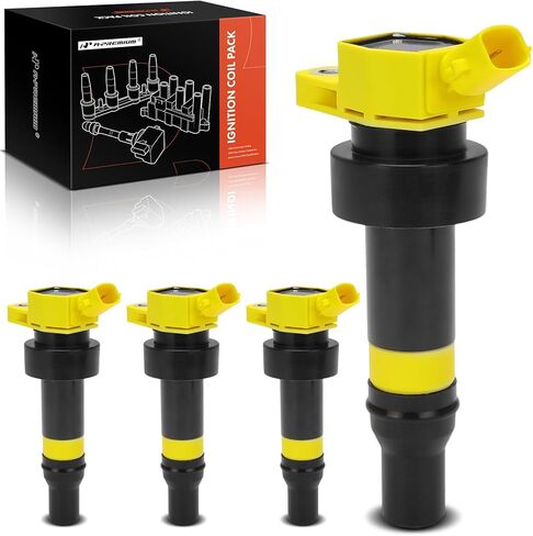 A-Premium (Red) Engine Ignition Coil Pack Compatible with Kia Soul 2012-2019, Rio 2012-2019 & Hyundai Accent 2012-2021, Veloster 2012-2017, 1.6L, 4-PC Set in Saudi Arabia