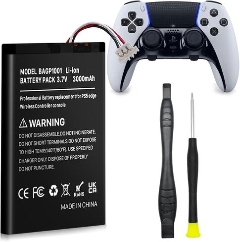 (2 Pack) 3000mAh Battery for Sony PlayStation Dualsense Edge Controller, Upgrade High Capacity Replacement Battery for Sony PS5 Dualsense Edge with Repair Tool Kit in Kuwait