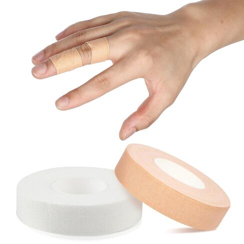 Finger Tape, White Extra Strong 0.6-Inch x 32-feet Athletic Tape for Fingers Feet Sweat Volleyball Finger Tape for Outdoor Sports Climbing Football (2) in Saudi Arabia