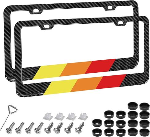 2pcs Aluminum Alloy License Plate Frames for BMW,Black License Plate Frame,4 Holes Aluminum Alloy Weather Proof License Plate Cover with Fasteners, Screws, Valve Caps and Tool in Saudi Arabia