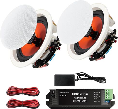 Studiofinix 6.5 بوصة مكبرات صوت سقف Bluetooth ، 300 واط كحد أقصى طاقة الناتج للكيشتن الداخلي ، غرفة المعيشة ، غرفة الدراسة ، الطابق السفلي ، والفناء المغطى in Saudi Arabia