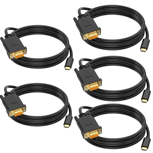 2 Pack USB C to VGA Cable 6FT, 1080P@60Hz USB Type C to VGA Adapter Video Converter [Thunderbolt 3/4 Compatible] with MacBook Air, iPad Pro, iPhone 15/16, iMac, XPS, Surface etc-Gold-Plated in Saudi Arabia