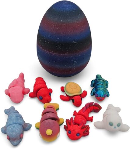 Halloween MINI Animal Packs - 3D Printed Articulating Figurines - Unique and Fun Designs Includes Mystery Egg - Stress Relief (Halloween Pack) in Kuwait