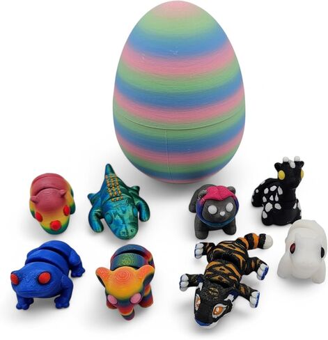 Halloween MINI Animal Packs - 3D Printed Articulating Figurines - Unique and Fun Designs Includes Mystery Egg - Stress Relief (Halloween Pack) in Kuwait